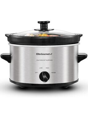 2 Quart Electric Slow Cooker with Adjustable Temp - Perfect for Stews, Sauces